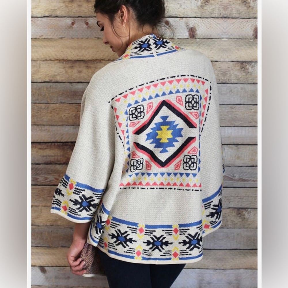 Boho Shawl, Bordered Poncho